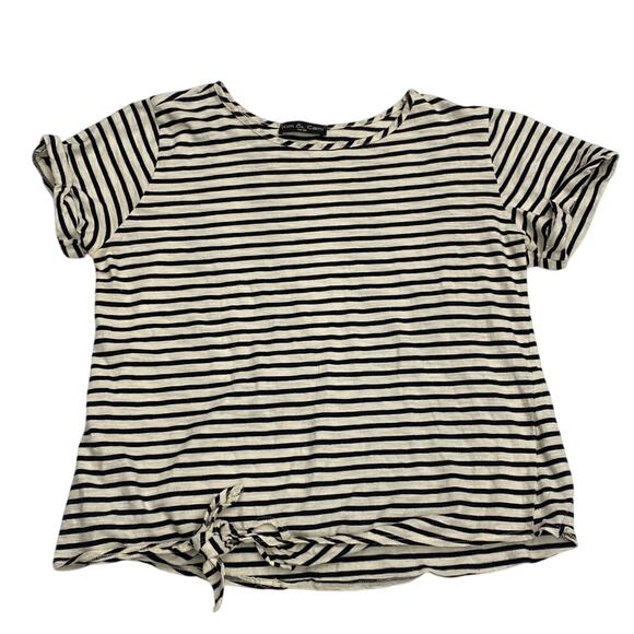 Nautical Stripe Top Cream Blue Classic Tie Bottom Large Yacht Sailor Kim & Cami - Picture 1 of 8